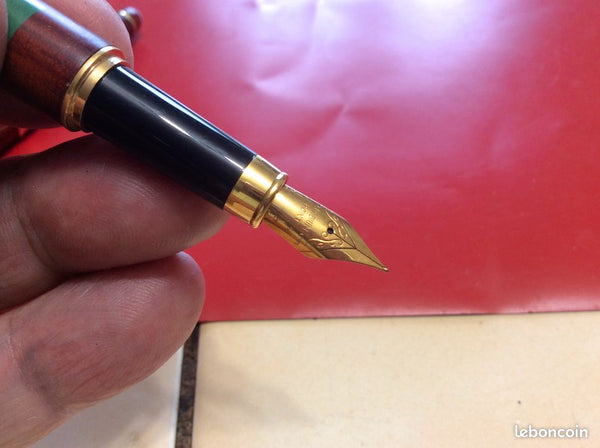 Parure coffret stylos bille et encre Bois et métal neuf