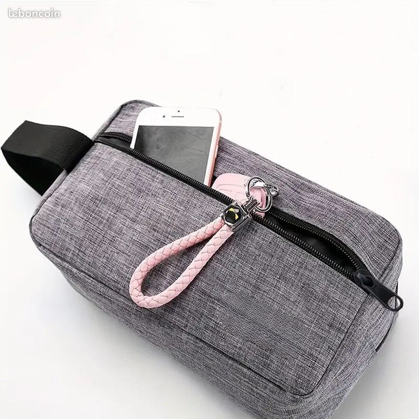 Trousse multiusages grise en tissu neuve