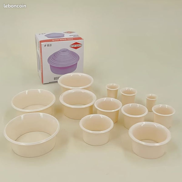 Kit de 12 supports mouvement montre en plastique, empilables / anti-rayures neuf