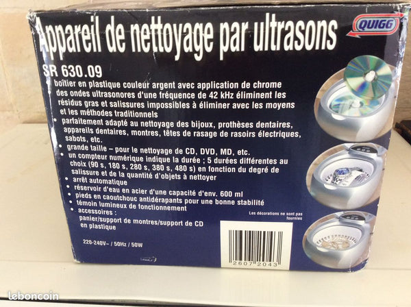 Nettoyeur ultrasons minuterie Quigg neuf et garantie