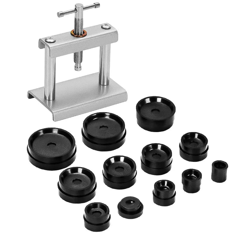 Kit Presse à Montre Avec 18 Plaques – Pour Fermer Les Boîtiers à Pression – Changement De Pile – Outil Horloger