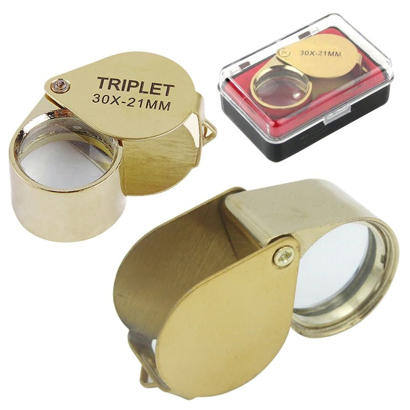 Loupe De Poche 30x Pliable - Verre Optique, Alliage, Pour Bijoux, Pièces, Timbres