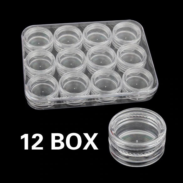 12 Pièces Petites Boîte de Rangement Plastique Transparent avec