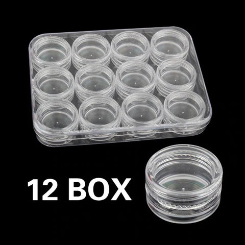 12 mini boites rondes en plastique a couvercle  vissé neuve