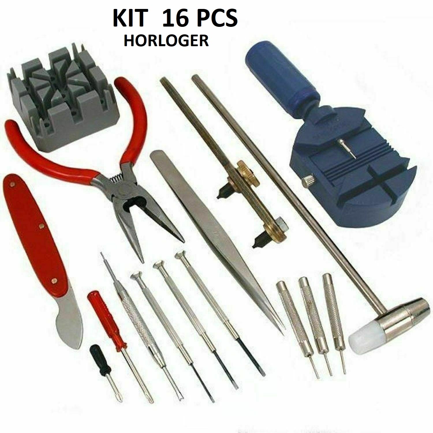 Kit 16 pieces outils reparation horloger neuf